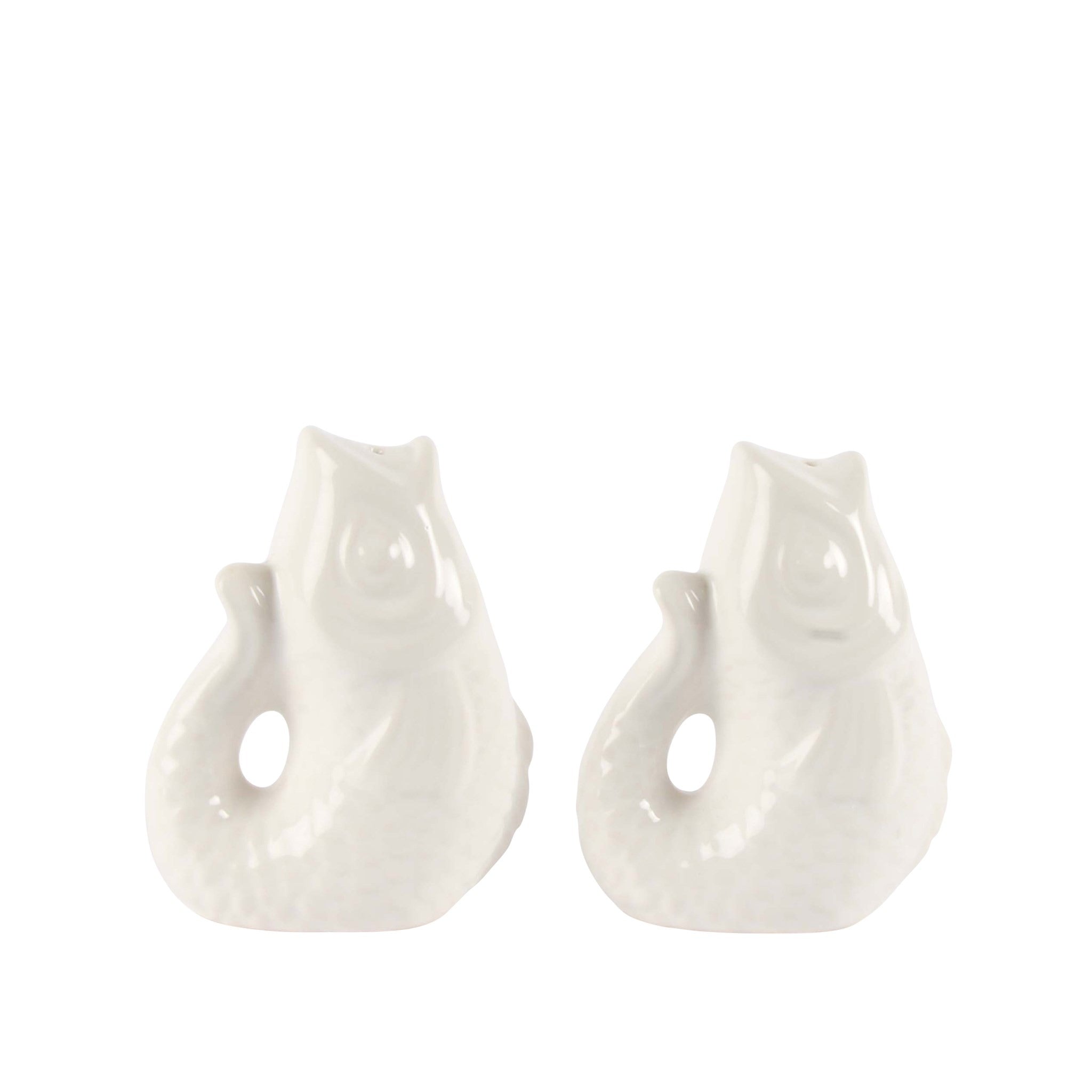 Juego de salero y pimentero con forma de pez