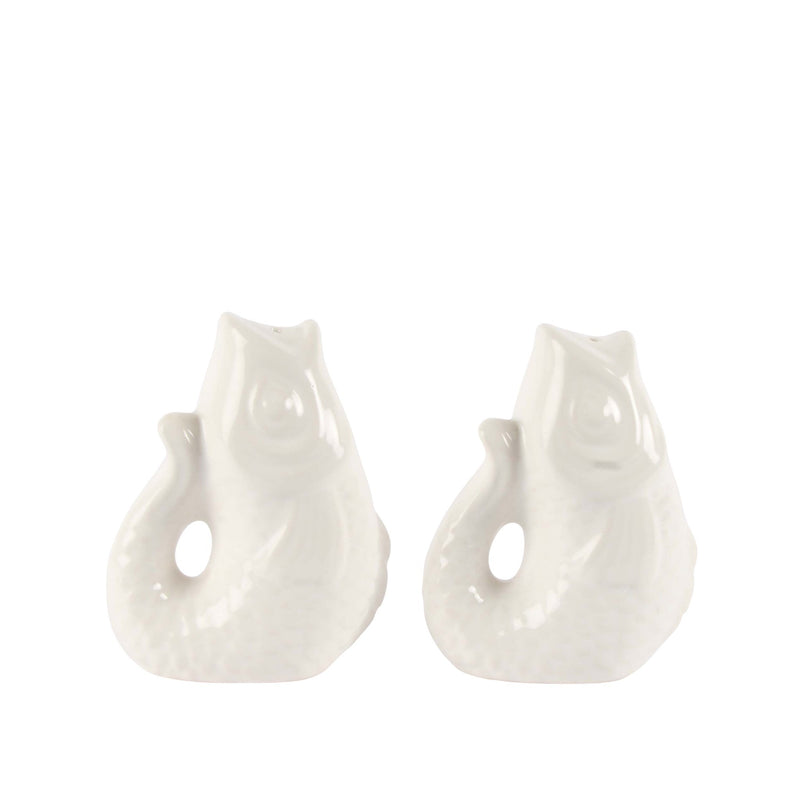 Juego de salero y pimentero con forma de pez