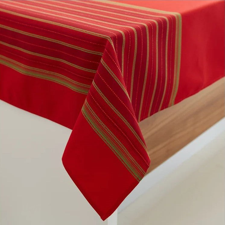 Round Holiday Stripe Table Cloth 70"