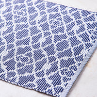 Mantel individual con textura de azulejos marroquíes azul marino