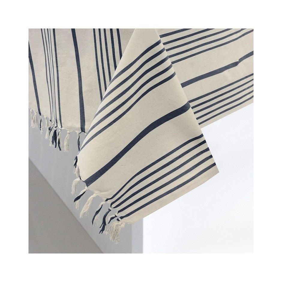 Soft Stripe Table Cloth - Navy 60"x120"