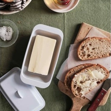 Butter Dish - White Melamine