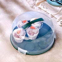 Cake & Cupcake Carrier with Reversible Base - Forest Green