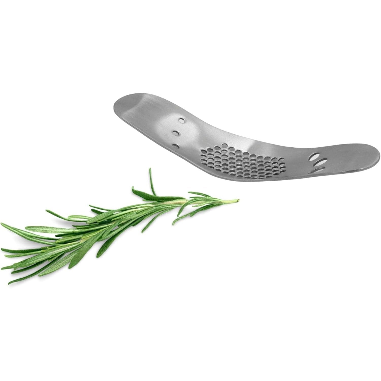 Picador de ajo de acero inoxidable con deshierbador incorporado