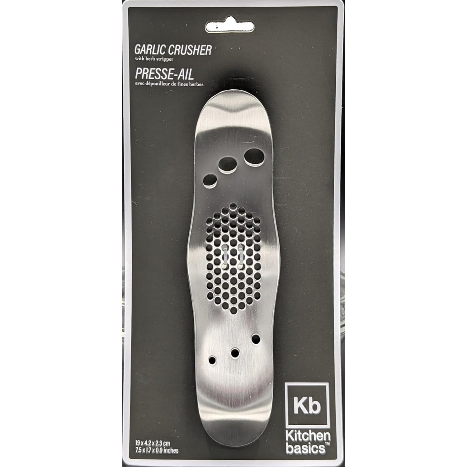 Picador de ajo de acero inoxidable con deshierbador incorporado