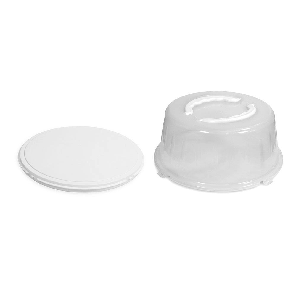 Large Portable Cake Dome Carrier with Handles - White