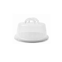Large Portable Cake Dome Carrier with Handles - White