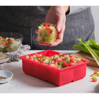 Plateau à glaçons géants en silicone - Rouge (Permet de faire 6 gros glaçons)