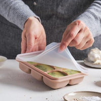 Silicone Large Ice Cube Tray with Lid - 6 Bricks