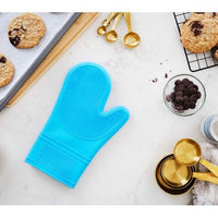 Silicone Oven Mitt with Quilted Lining - Aqua