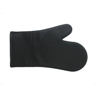 Silicone Oven Mitt with Quilted Lining - Black