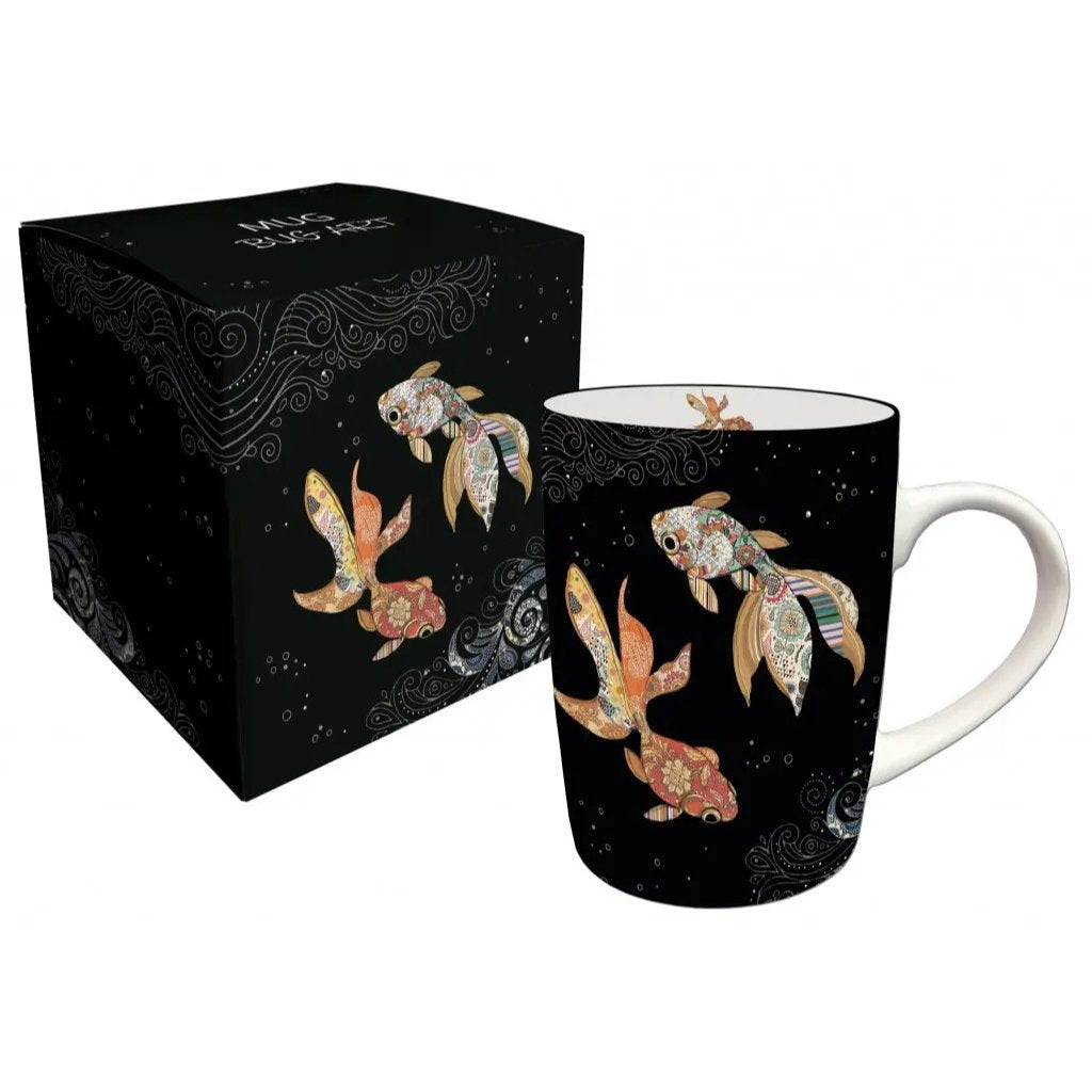 Porcelain Mug - Bug Art Fish Design 4"