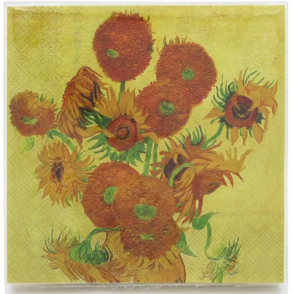 Servilletas de papel "Flores de Van Gogh" Paquete de 20 unidades