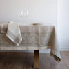 Brigitte Linen Tablecloth - Cream with Putty