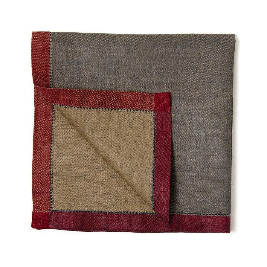 Versailles Napkins in Smoke Grey and Gold - Set of 4