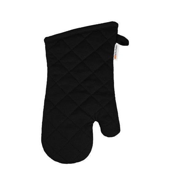 Onyx Cotton Twill Oven Mitt with Terry Lining