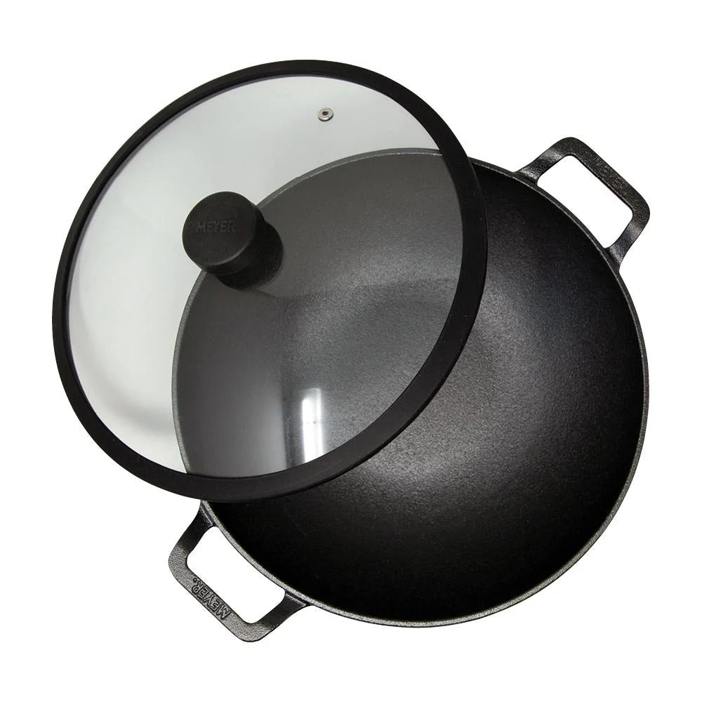Meyer Cast Iron 30cm4.7L Kadai with lid