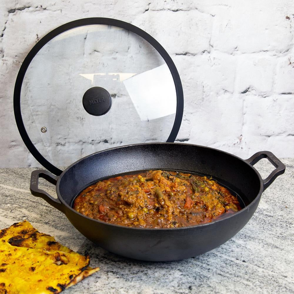 Meyer Cast Iron 30cm4.7L Kadai with lid