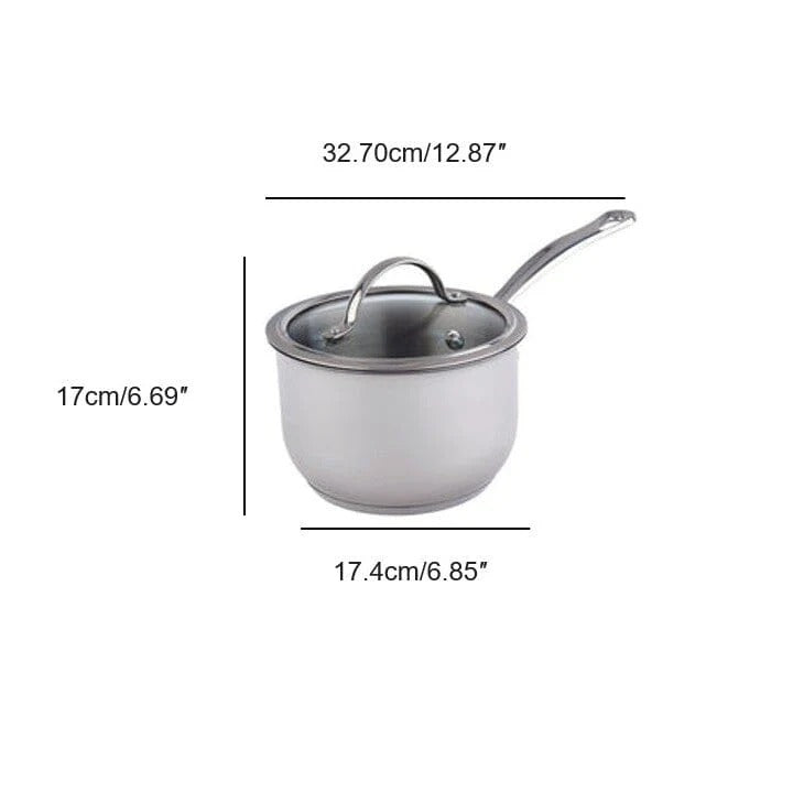 Nouvelle Stainless Steel 2.1L Saucepan with Tempered Glass Lid