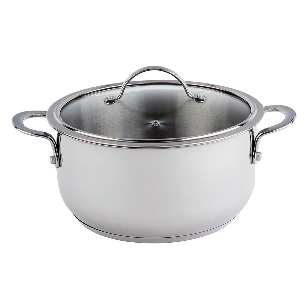 Nouvelle Stainless Steel 5.4L Dutch Oven with Tempered Glass Lid