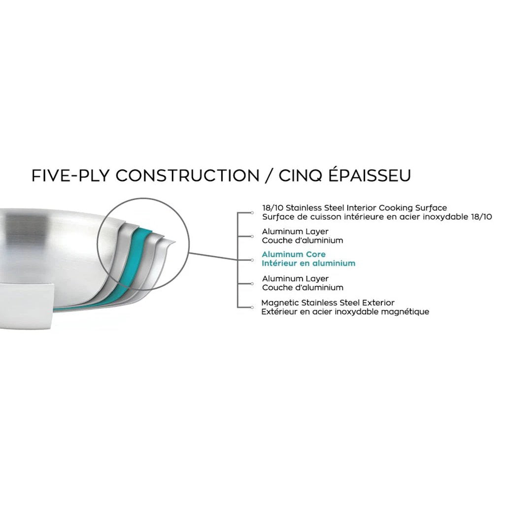 Poêle à frire ProClad 5 plis en acier inoxydable avec cœur en aluminium 24cm