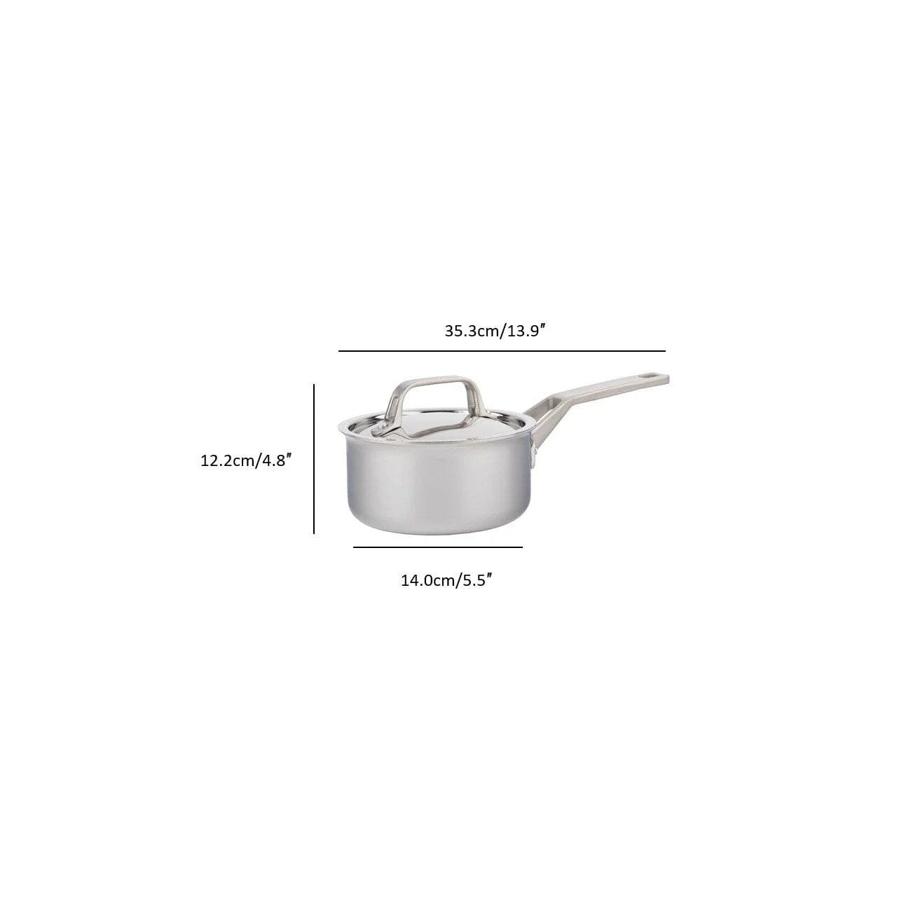 Cacerola ProClad de 1,6 L de acero inoxidable con núcleo de aluminio de 5 capas
