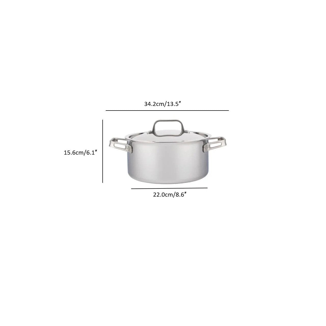 ProClad 5-Ply Stainless Steel 5.1L Dutch Oven with Cover