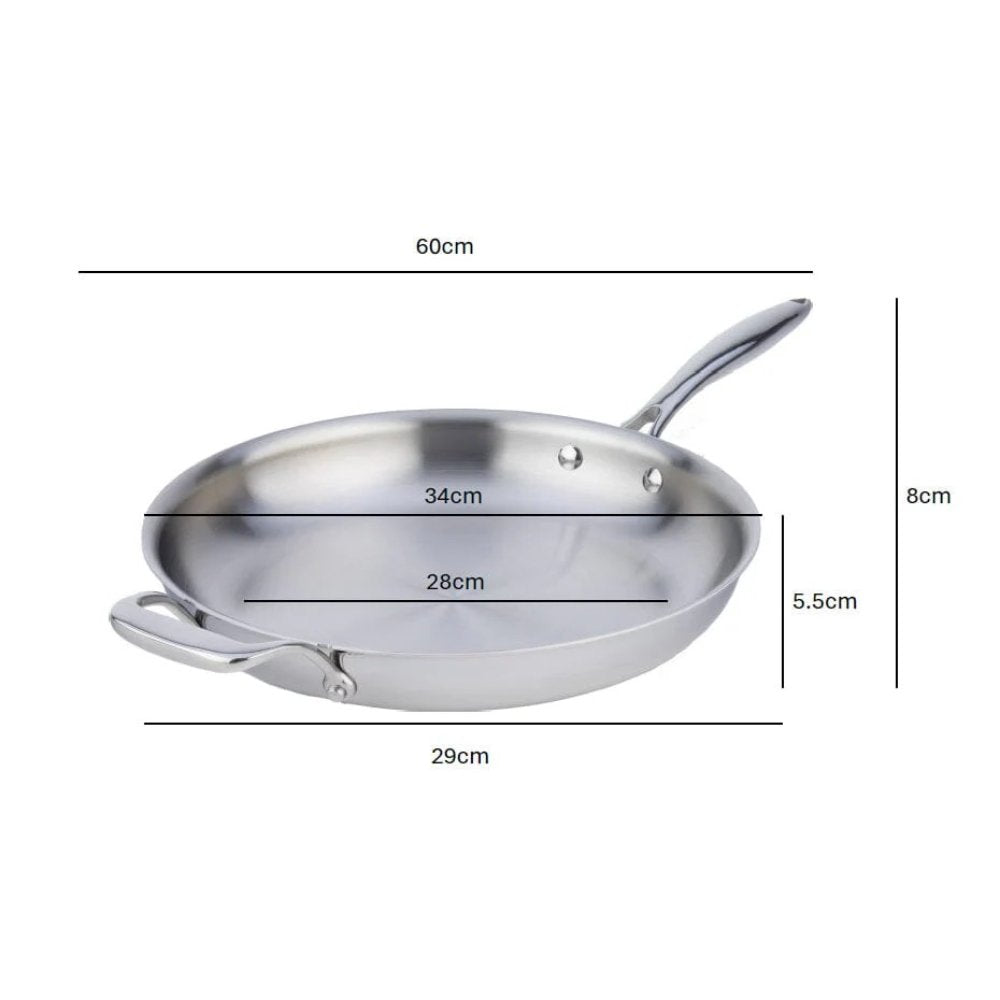 SuperSteel Tri-Ply Clad Stainless Steel 32cm / 12.5" Fry Pan Skillet