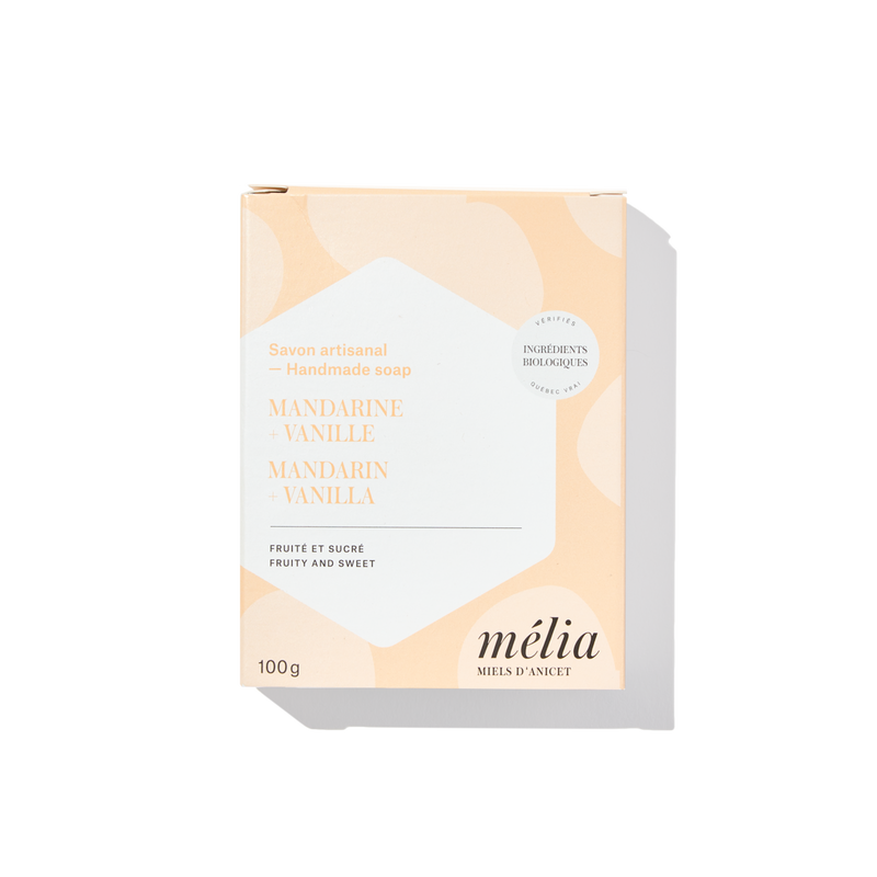 Melia Artisanal Soap - Mandarin + Vanilla 100g
