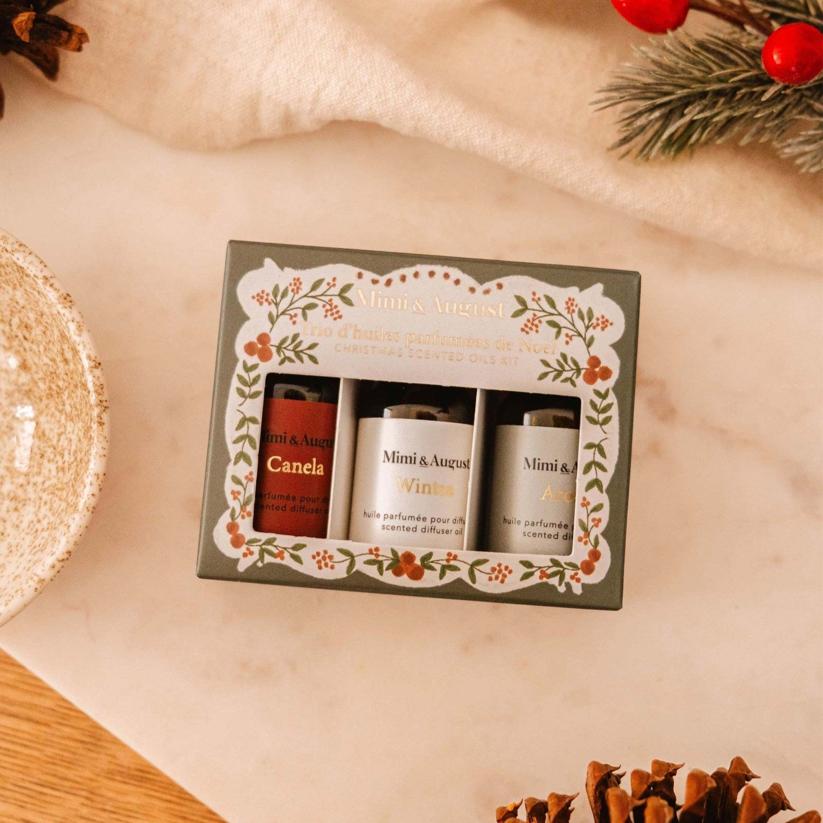 Trío de aceites aromáticos navideños