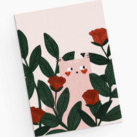 Lovey Dovey Cat Greeting Card 5x7in
