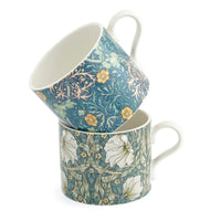 Ensemble de 2 tasses Morris et Co, motif algues et mouron