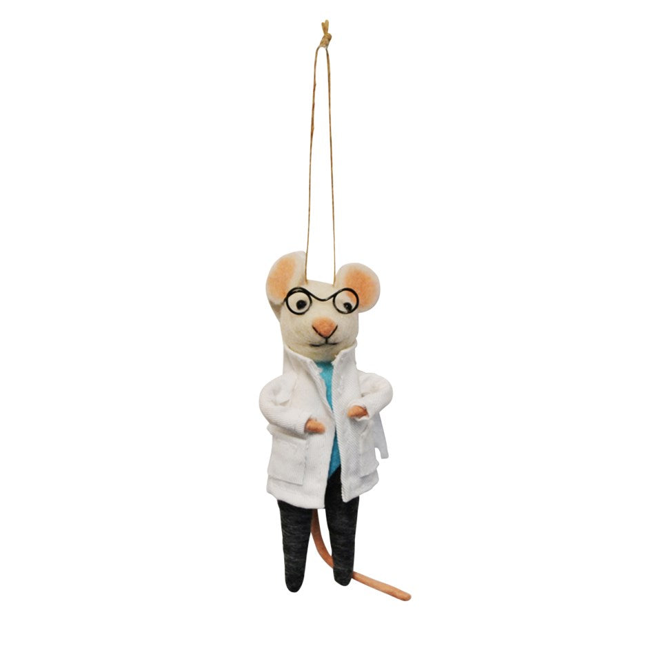 Felt Mouse Ornament Scientist – Holiday Décor gift Montreal Villeray Urban Palate