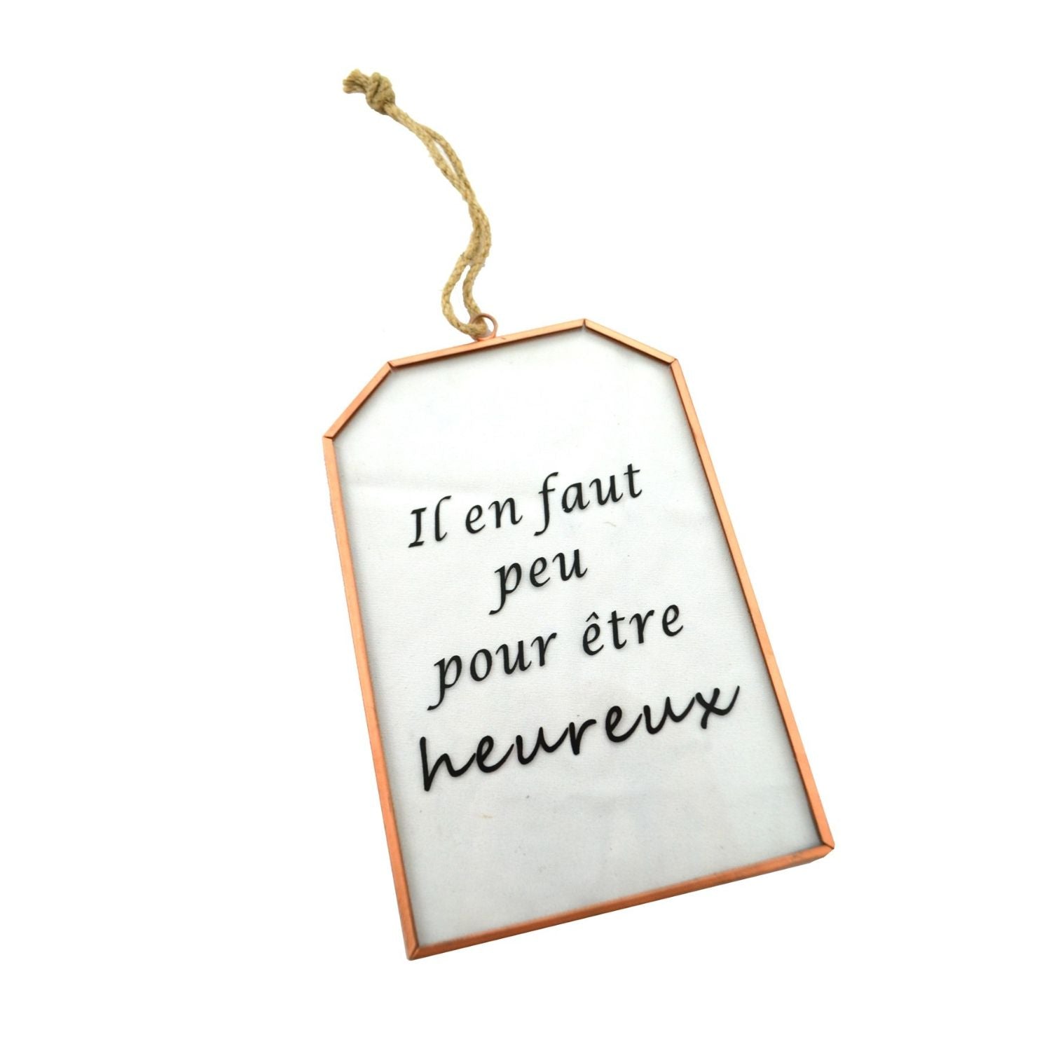 Glass Copper Sign "Heureux"