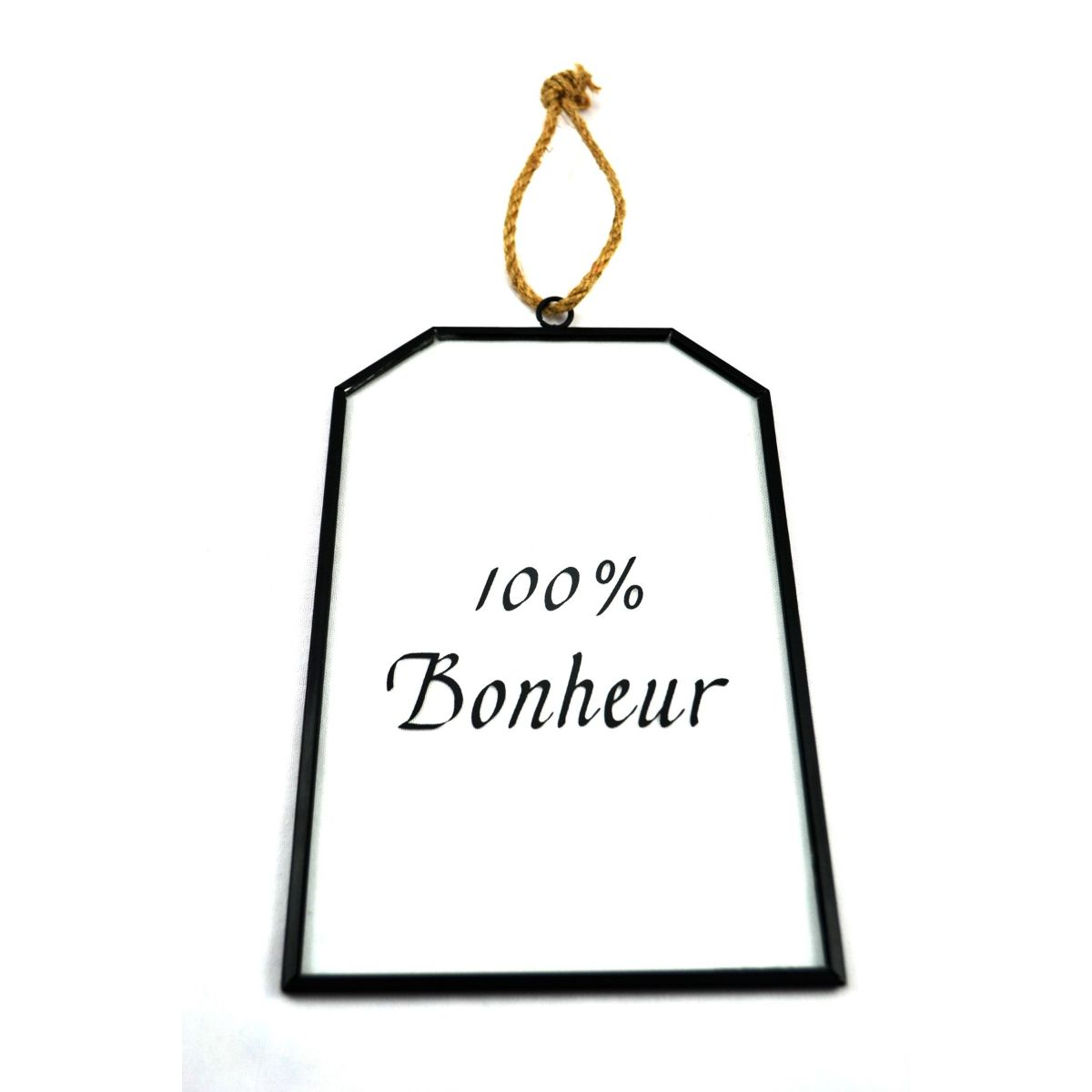 Letrero decorativo de vidrio "100% Bonheur"