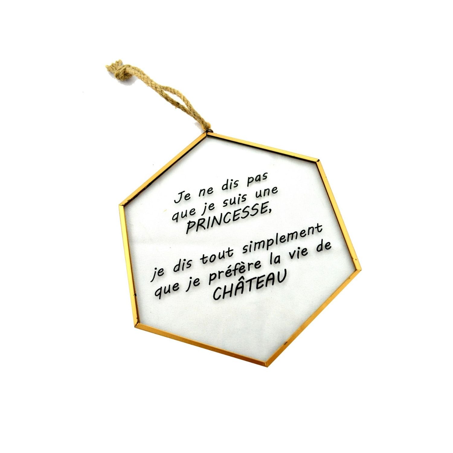 Glass Gold Sign "Princesse"