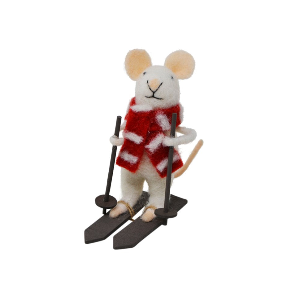 Felt Mouse Ski Ornament – Holiday Décor gift Montreal Villeray Urban Palate