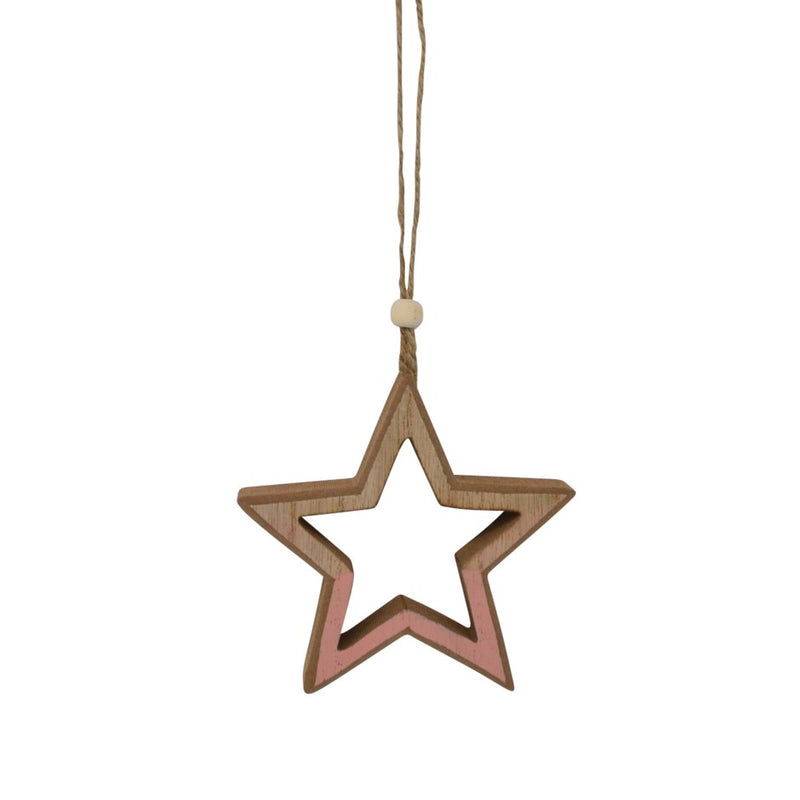 Ornament Pink Wood Star