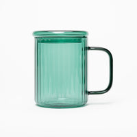 Tasse en verre opale avec infuseur - Turquoise foncé