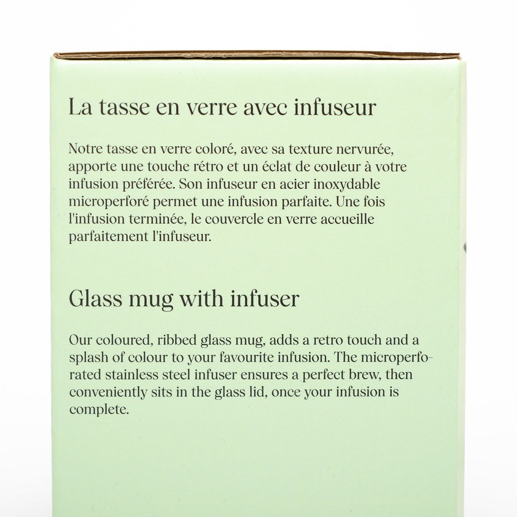 Tasse en verre opale avec infuseur - Turquoise foncé