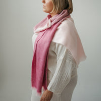 Alpaca Seamless Check Scarf - Sorbet