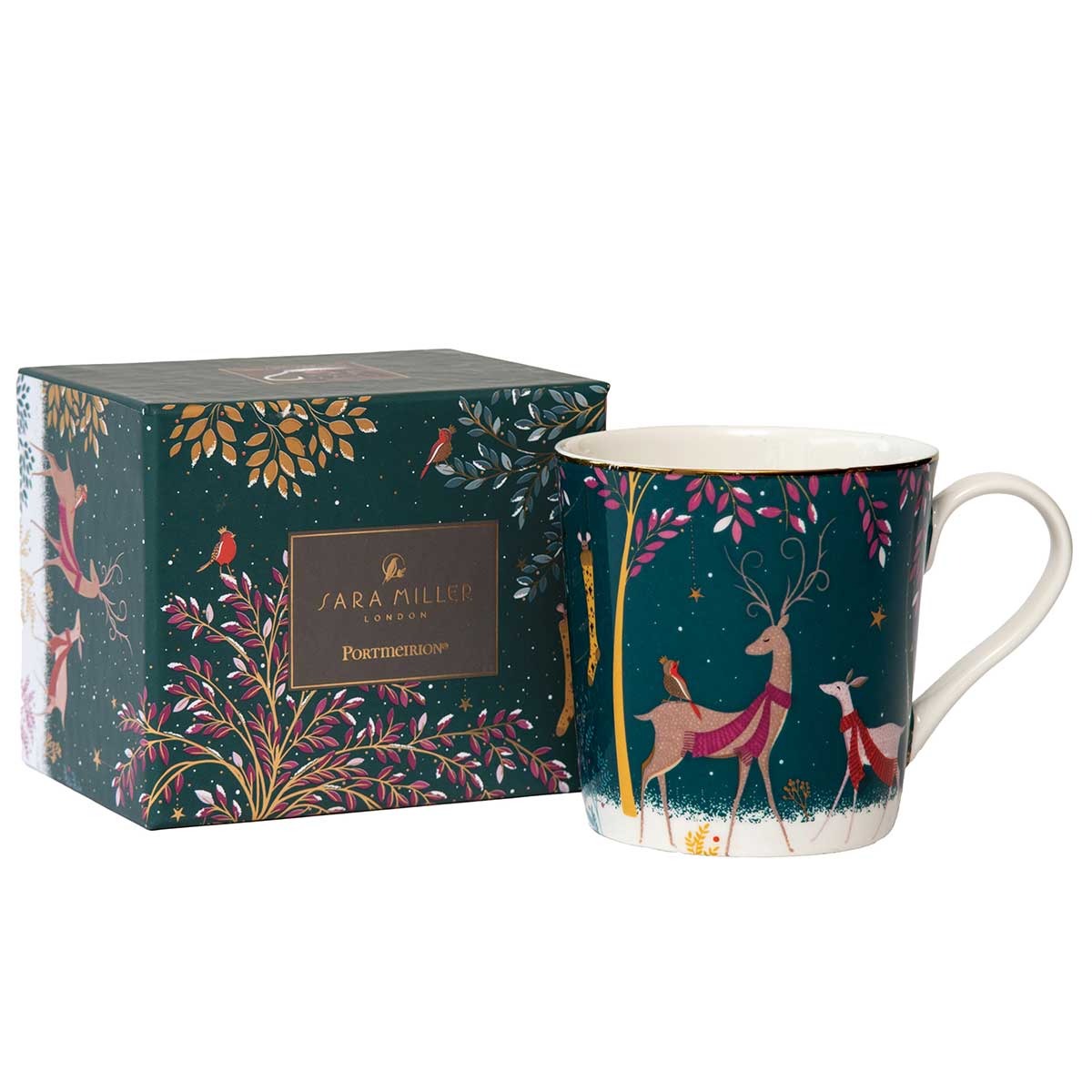 Sara Miller Woodland Tales Deer & Robin Mug
