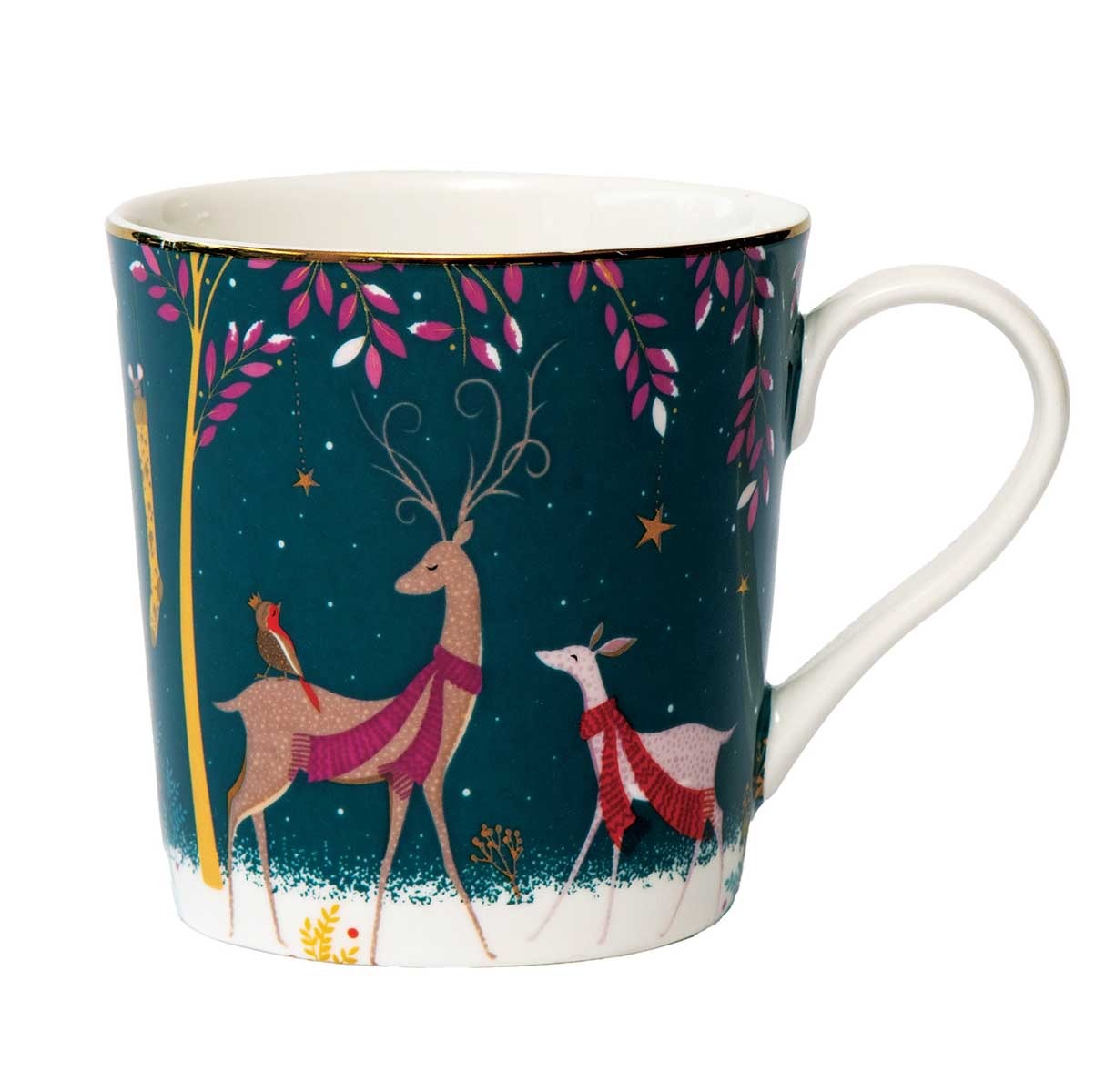Sara Miller Woodland Tales Deer & Robin Mug