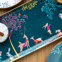 Sara Miller Woodland Tales Sandwich Tray - Deer & Robin