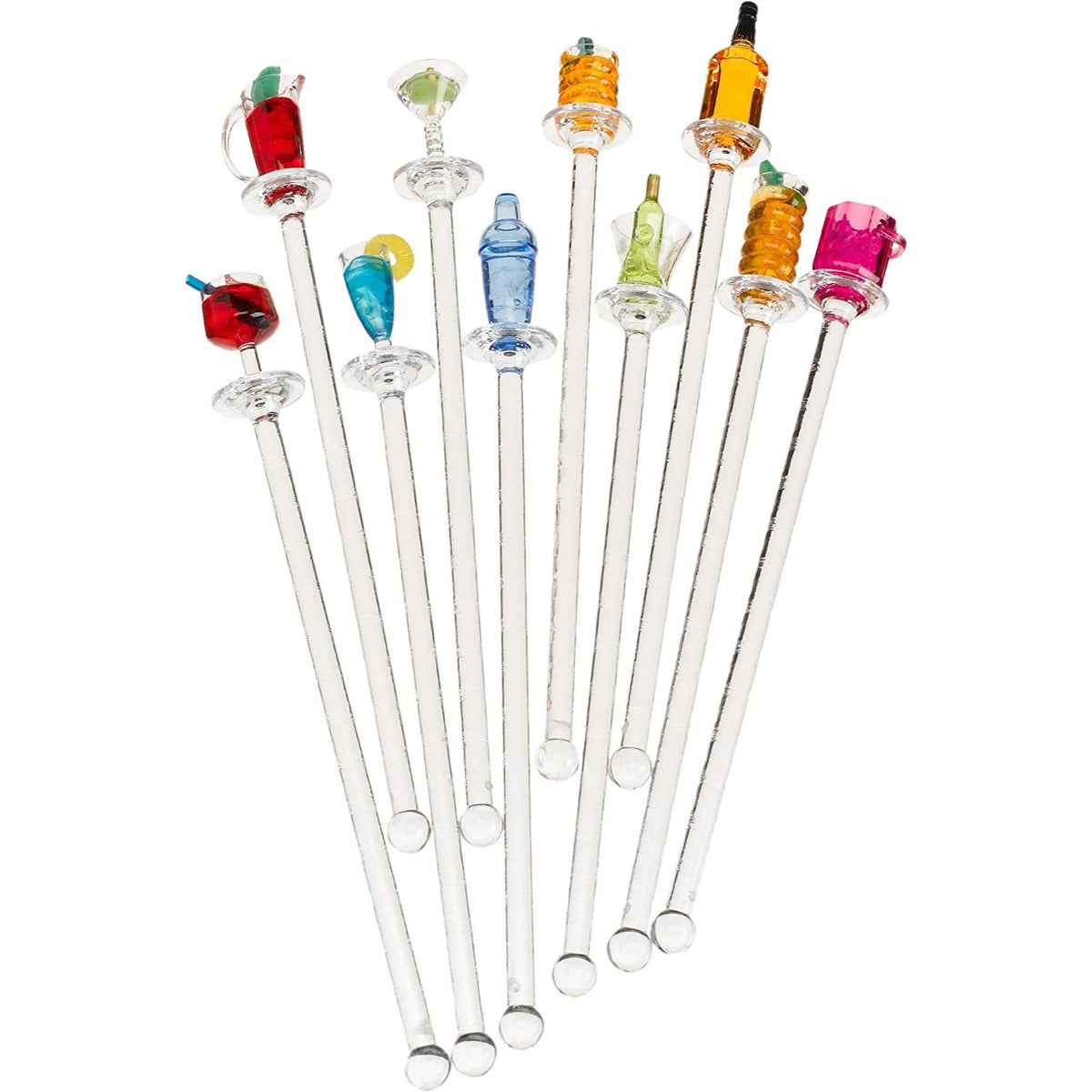Set of 10 Acrylic Swizzle Sticks