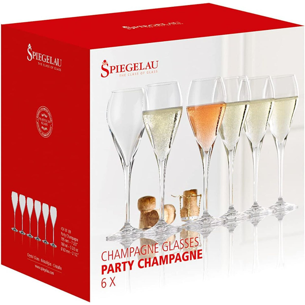 Set of 6 Party Champagne Glasses