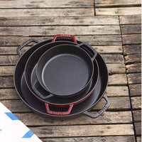 Cast Iron Double Handle Skillet - Black 13 inch / 34 cm