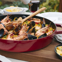 Cast Iron Double Handle Skillet - Cherry Red 13 inch / 34 cm