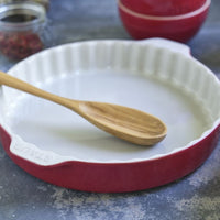 Cherry Red Ceramic Round Pie Dish 30cm