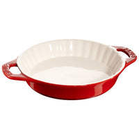 Cherry Red Ceramic Round Pie Dish 24cm